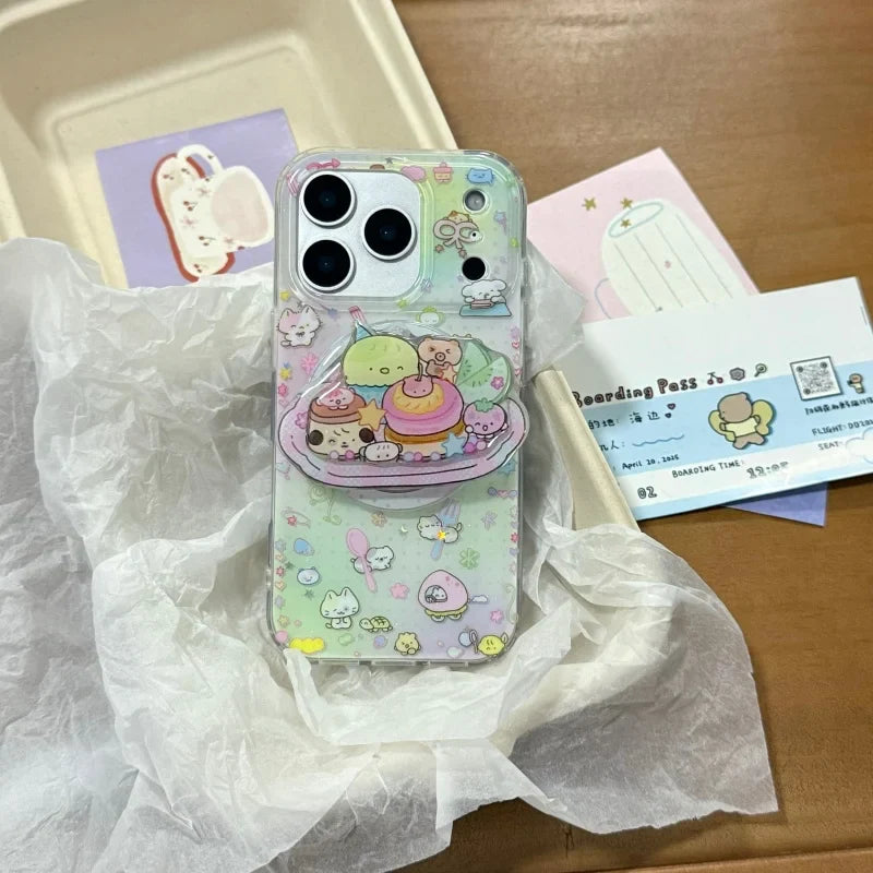 Korea Cartoon Animal Wireless Charge Case For iPhone