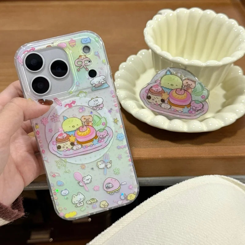 Korea Cartoon Animal Wireless Charge Case For iPhone