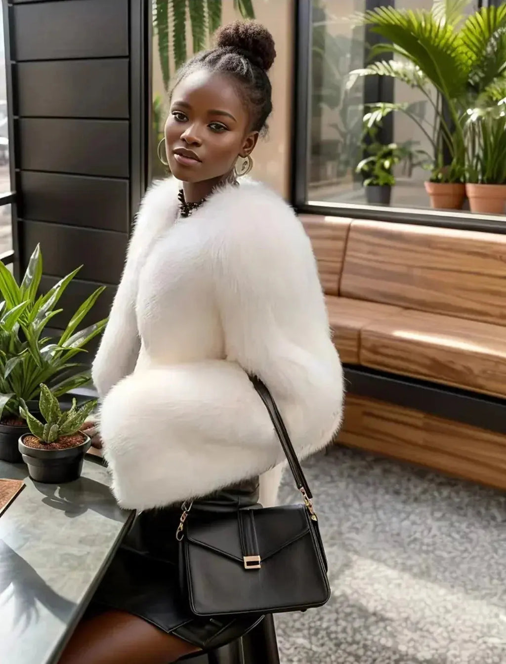 Elegant Imitation Fur Jacket