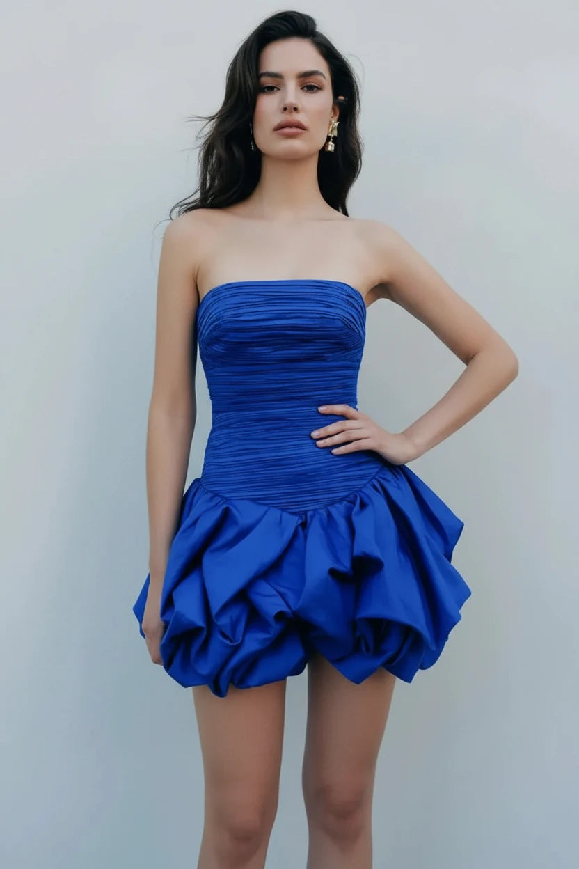 Ruffled In Satin - Mini Dress
