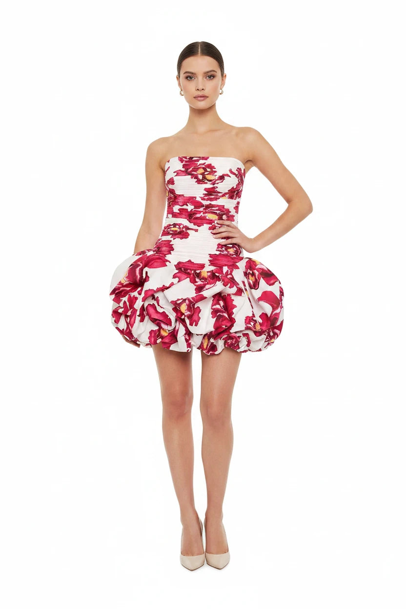 Ruffled In Satin - Mini Dress