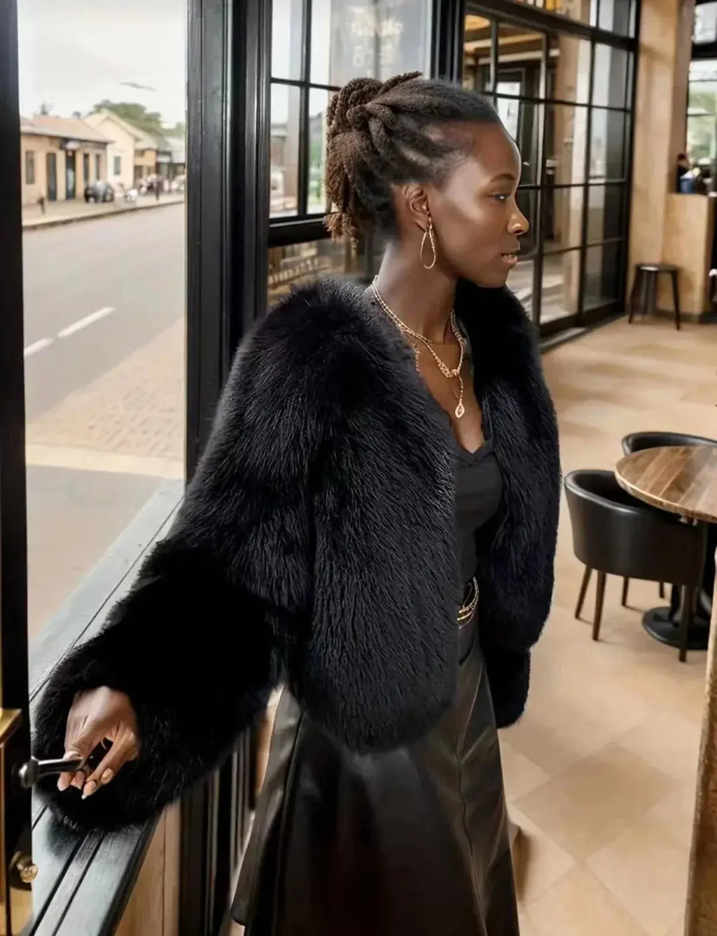 Elegant Imitation Fur Jacket