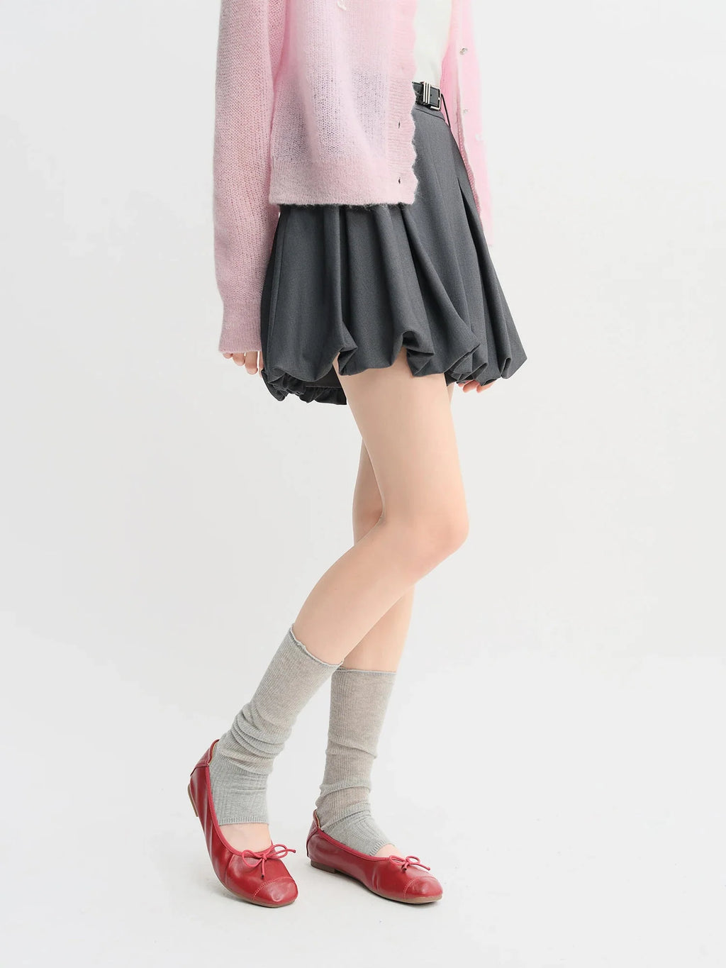 Ballet Bud Skirt Chic Gray Autumn Style