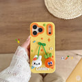 Cartoon Carrot Rabbit Bowknot Pendant Silicone Soft Phone Case For iPhone