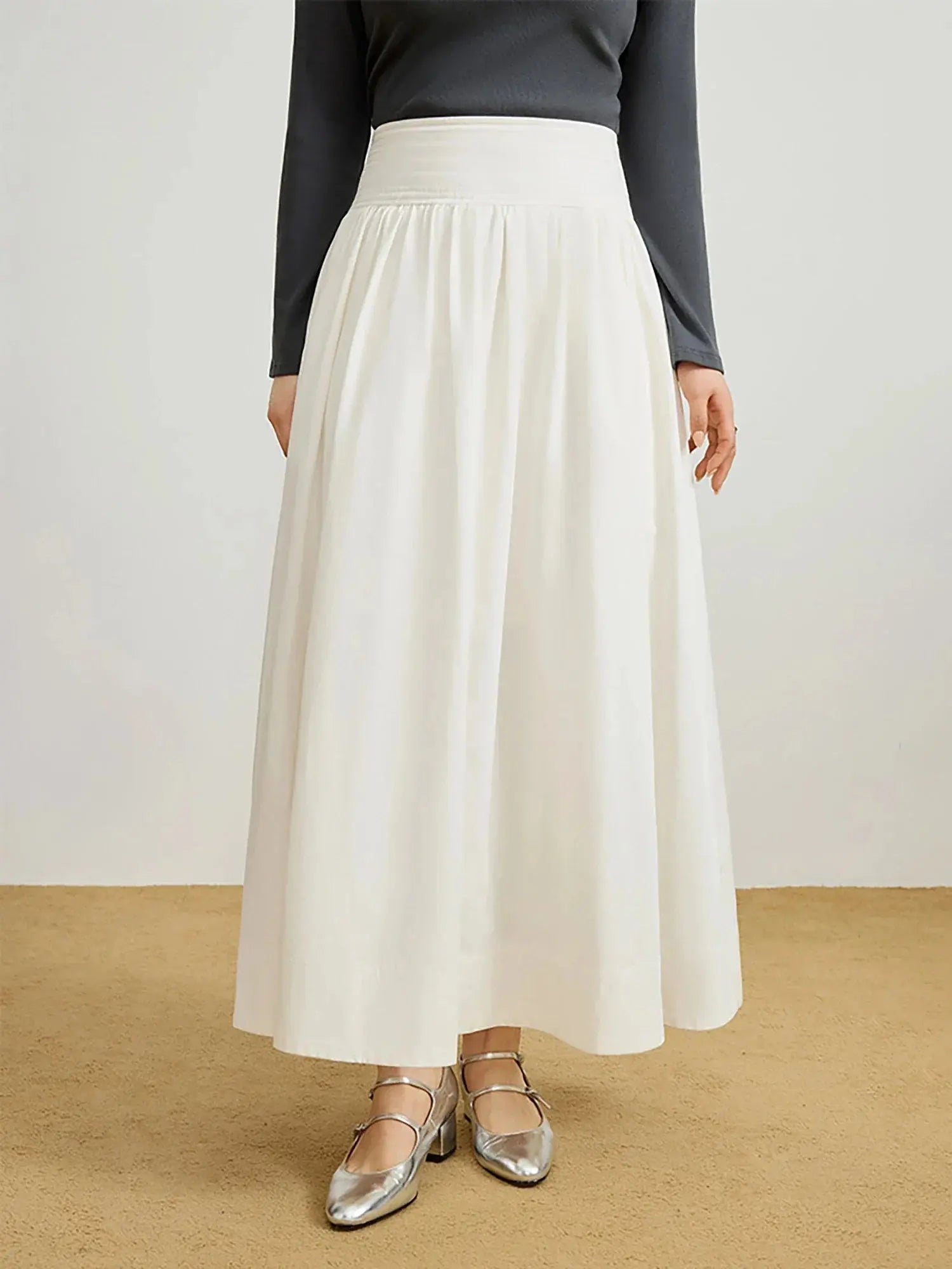 Wide Waist Umbrella Skirt