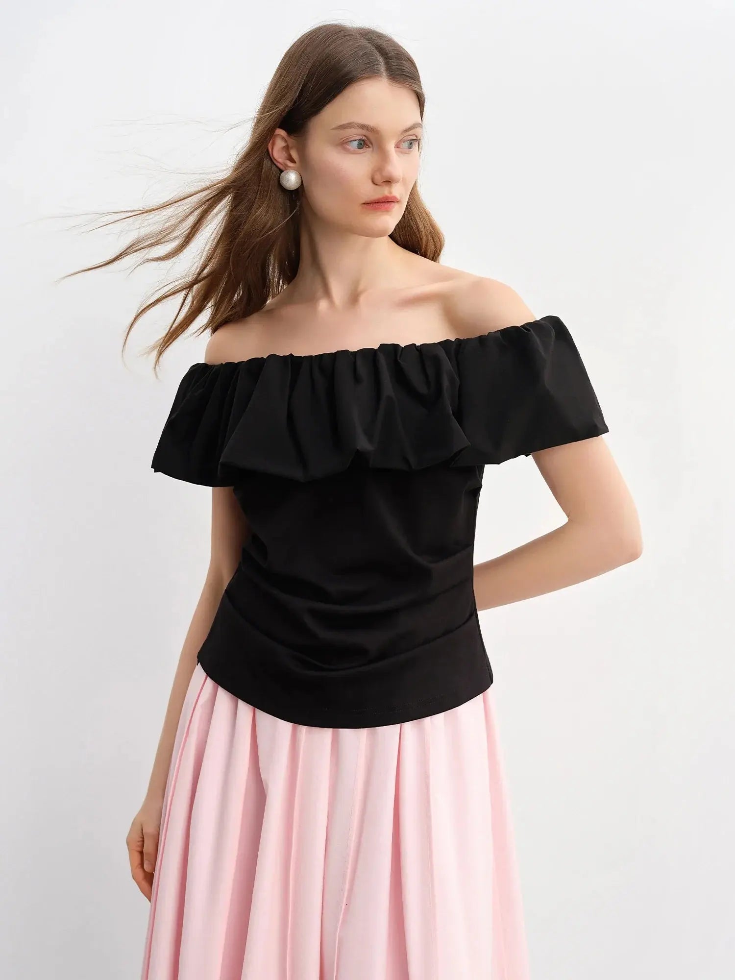 Long Pleated Slimming Skirt