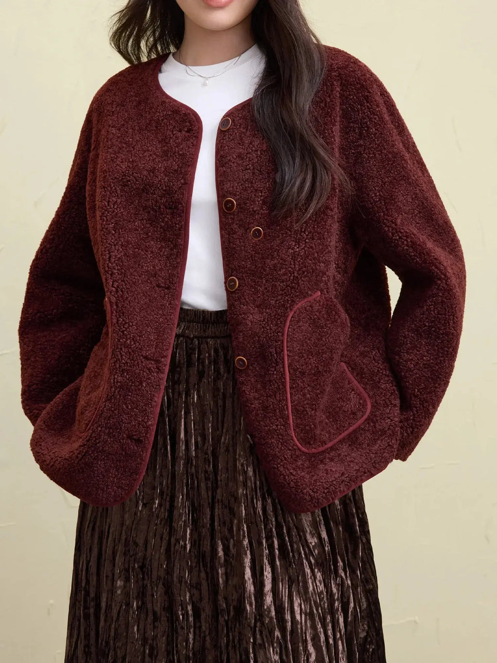 Chic Faux Fur Winter Coat with Coordinating Scarf