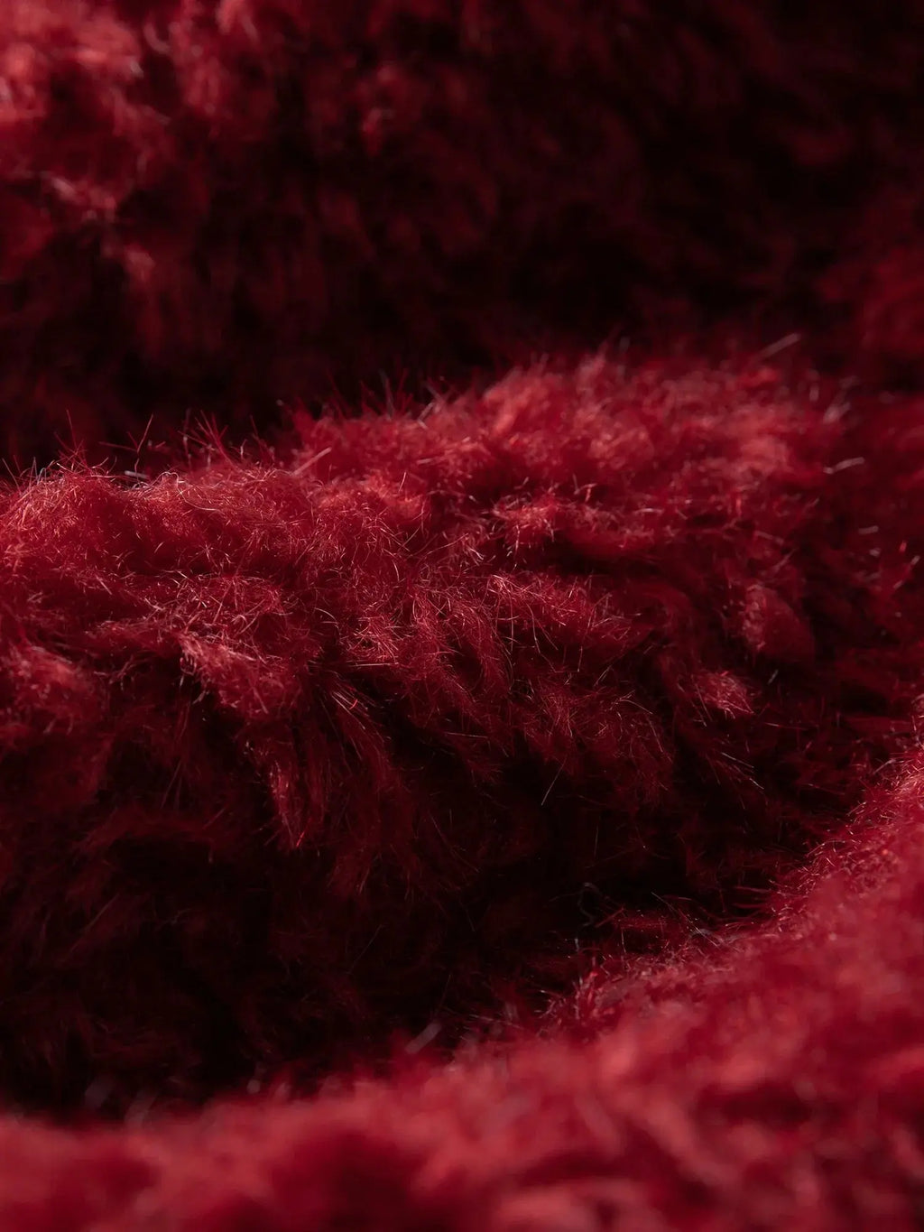 Burgundy Faux Fur Coat