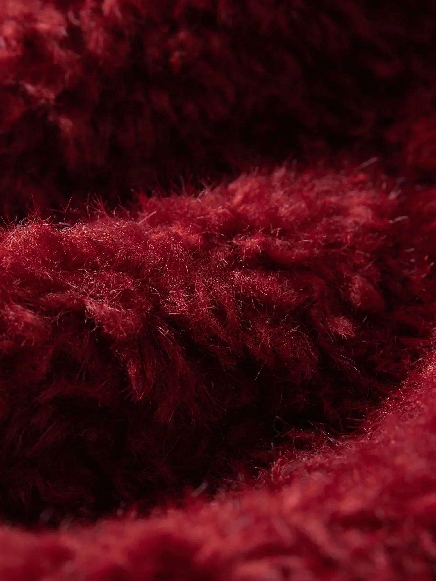 Burgundy Faux Fur Coat