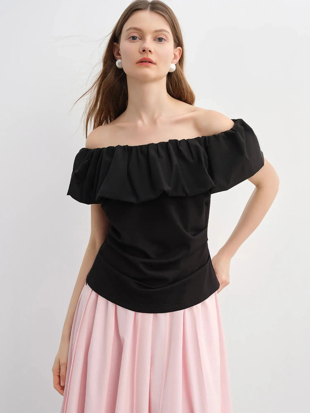 Long Pleated Slimming Skirt