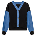 Denim Combo Cardigan