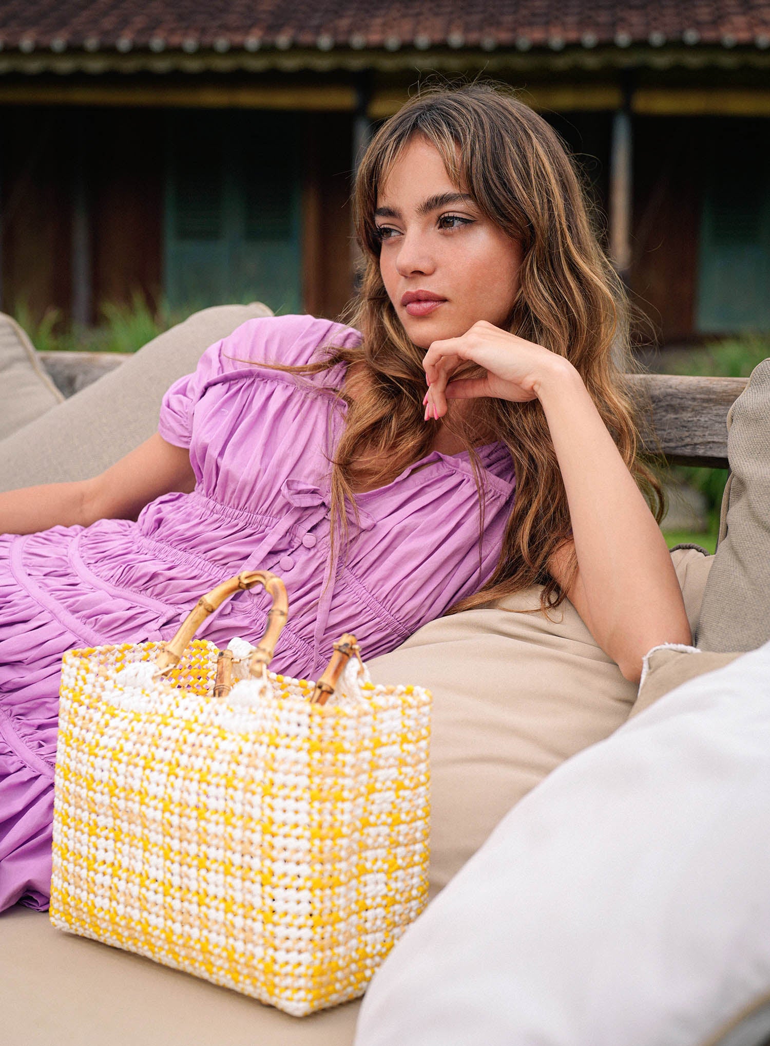 Evening In Monaco - Mini Ruffle Dress Purple