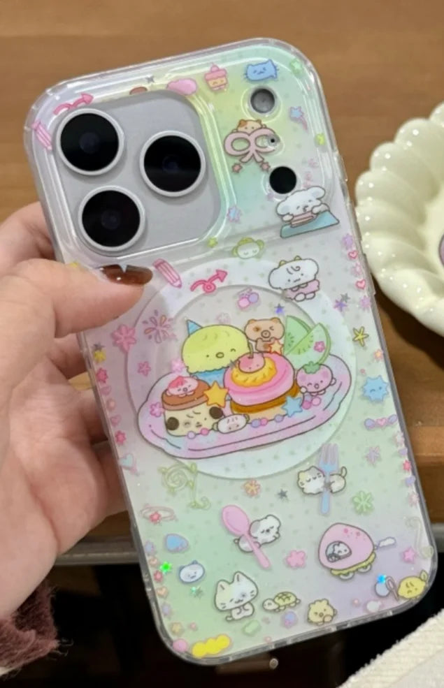Korea Cartoon Animal Wireless Charge Case For iPhone