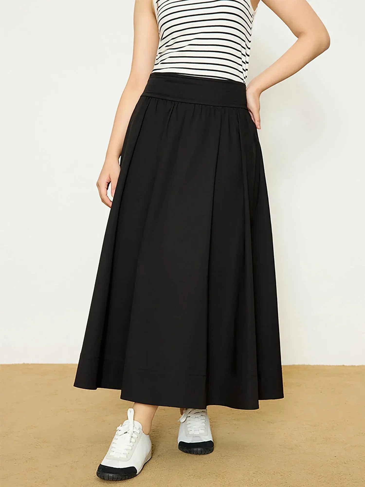 Wide Waist Umbrella Skirt