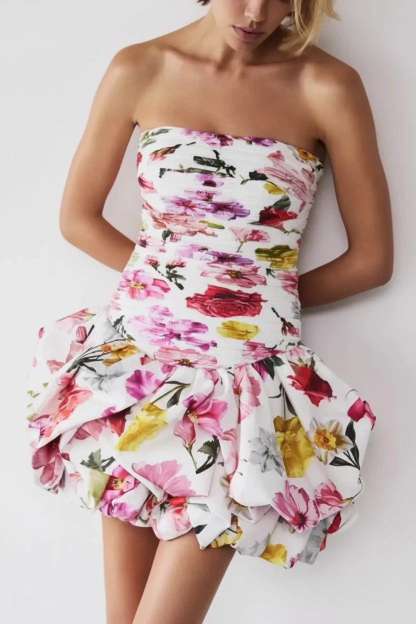 Ruffled In Satin - Mini Dress
