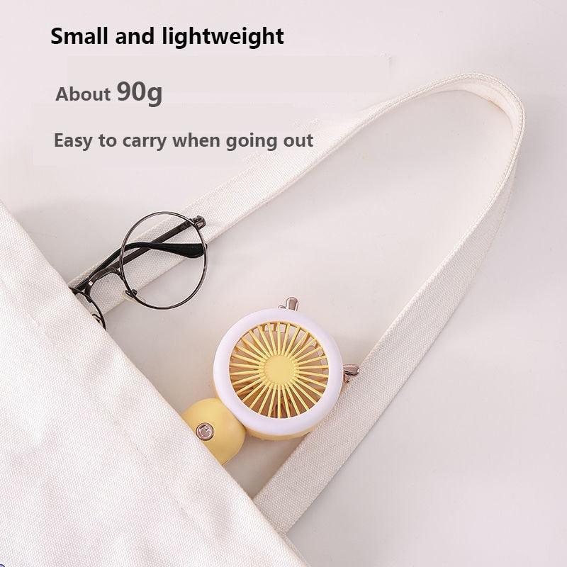 Mini Portable Fan USB Rechargeable Night Light