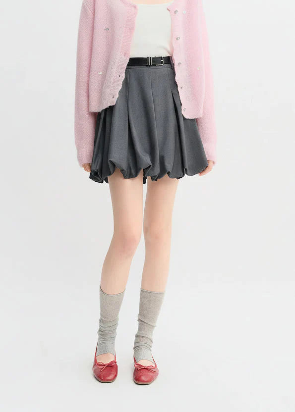 Ballet Bud Skirt Chic Gray Autumn Style