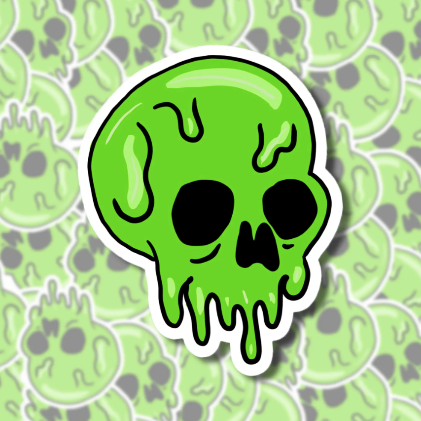 Slimey Skull Sticker