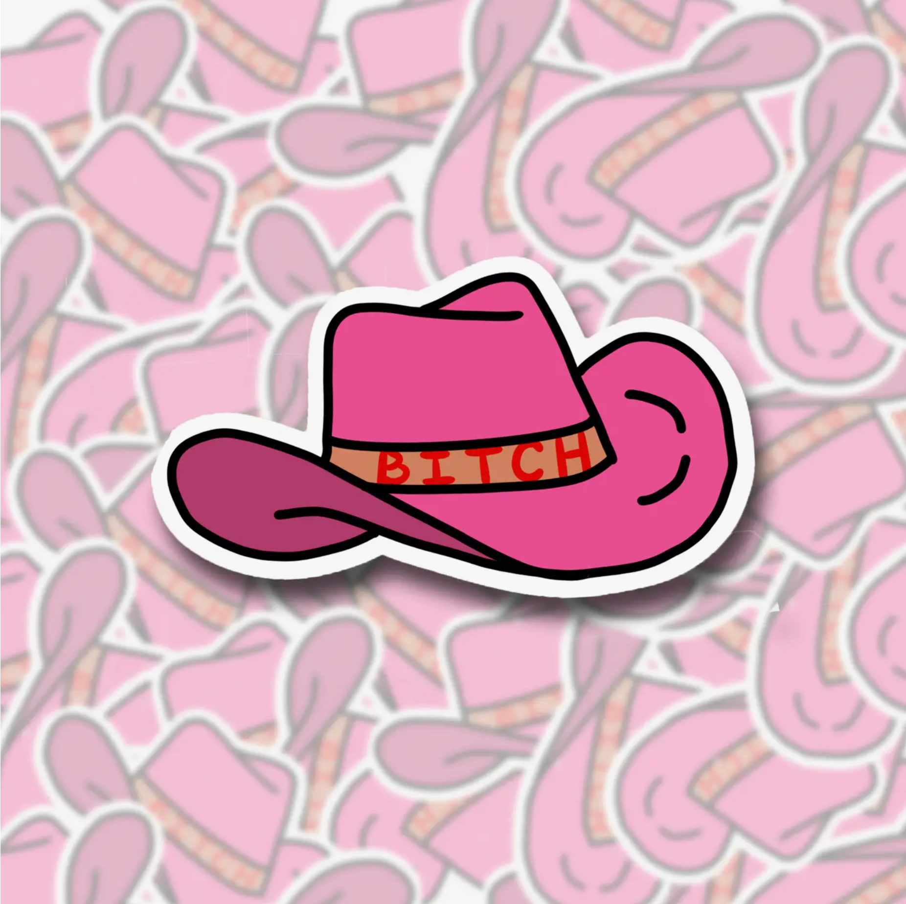 Cowboy Hat BITCH Sticker