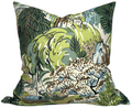 Pagoda Pillow Cover in Green + Brown, Thibaut Pillows