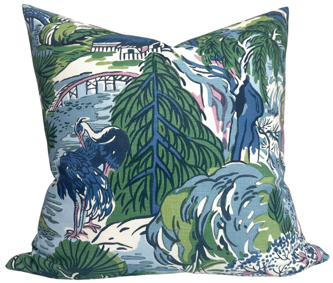 Pagoda Pillow Cover in Blue, Thibaut Pillows