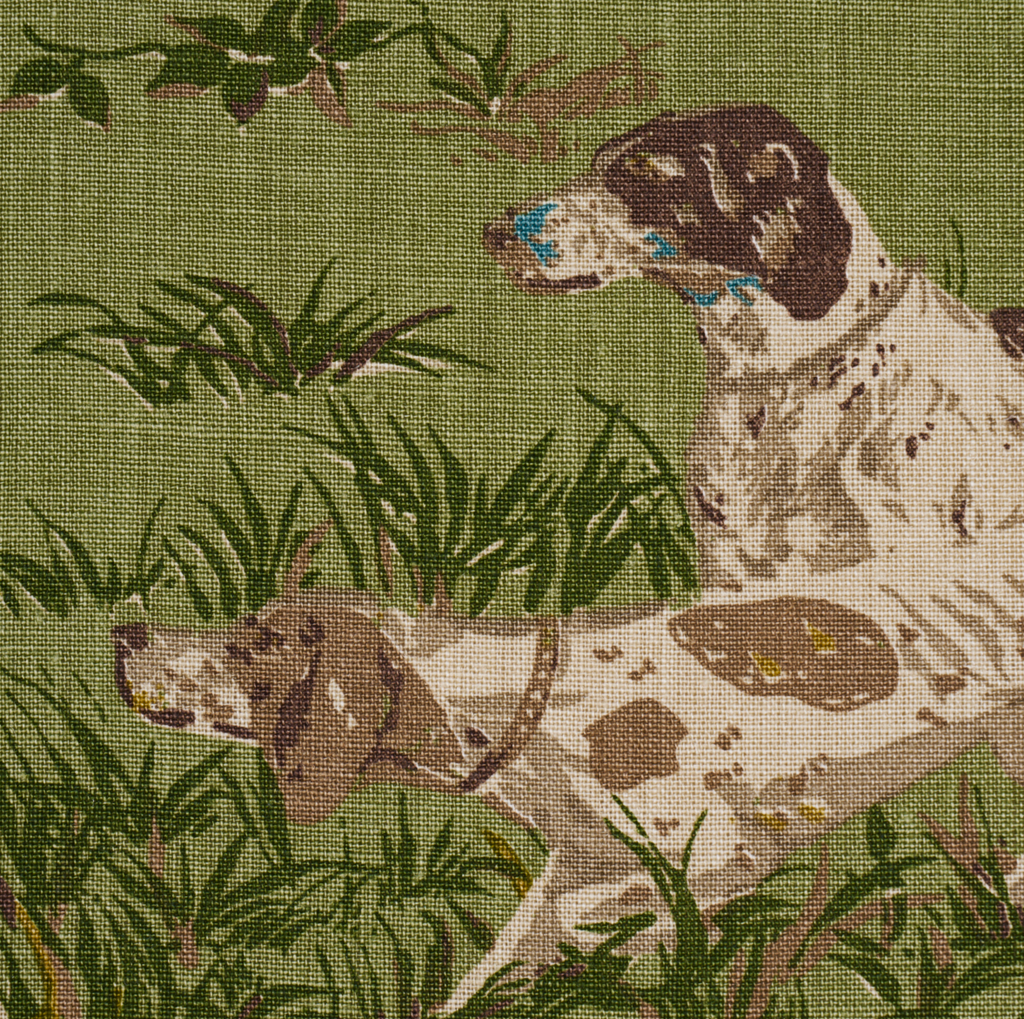 Pointers Pillow Cover in Meadow Green, Schumacher Textiles