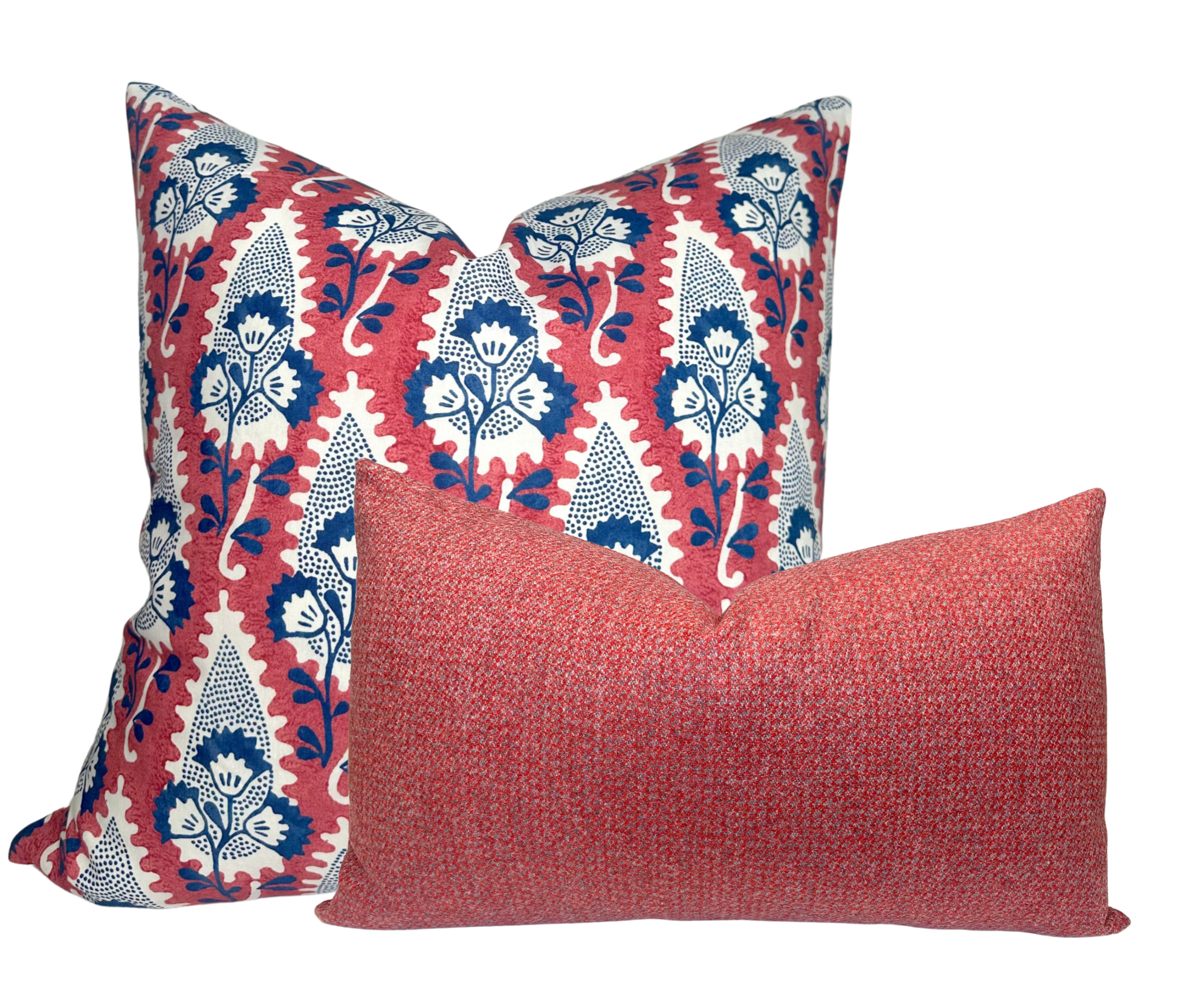 Cornwall Floral Pillow Cover in Red, Thibaut Pillows