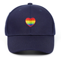 🌈 Pride Heart Embroidered Baseball Cap – Unisex Adjustable Hat (Lots of Color Choices!)