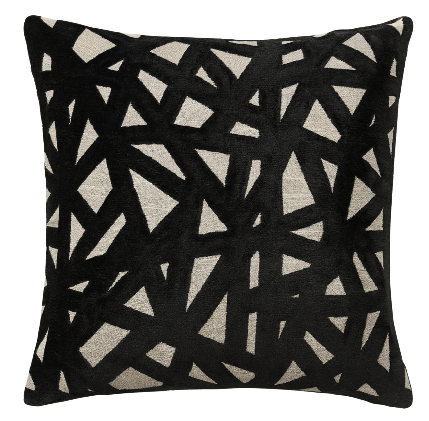 Abstract Velvet Pillow Cover in Black, Kravet Woven Textiles