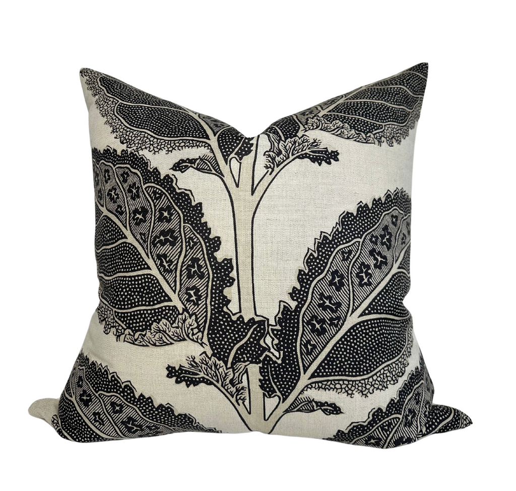 Lacinato Pillow Cover in Basalt Black, Thibaut Pillows