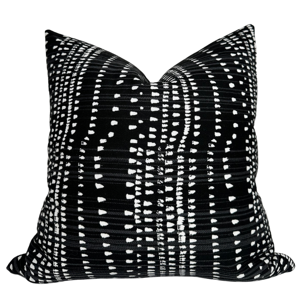Cape Town Pillow Cover in Black, Thibaut Pillows