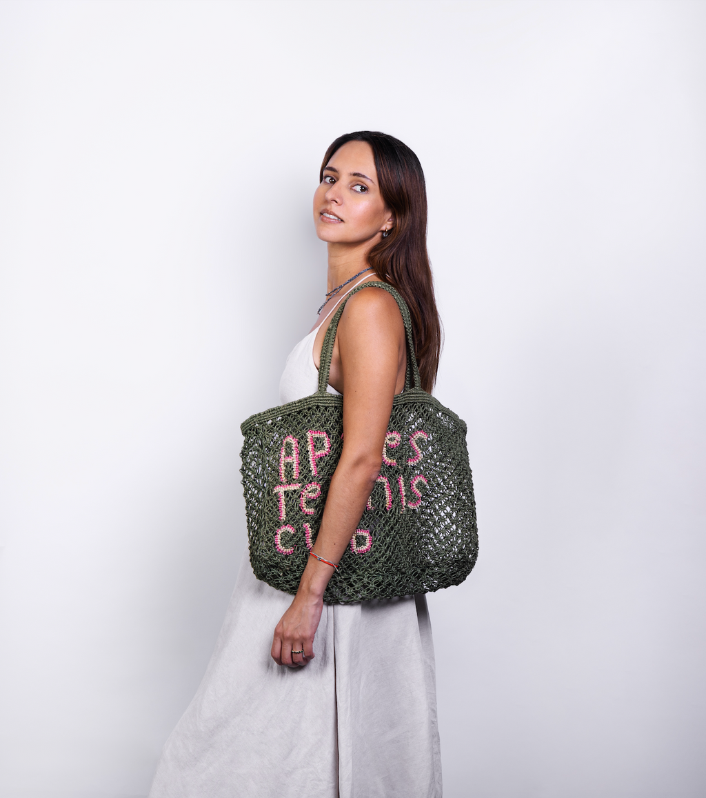 Apres Tennis Club Woven Jute Tote