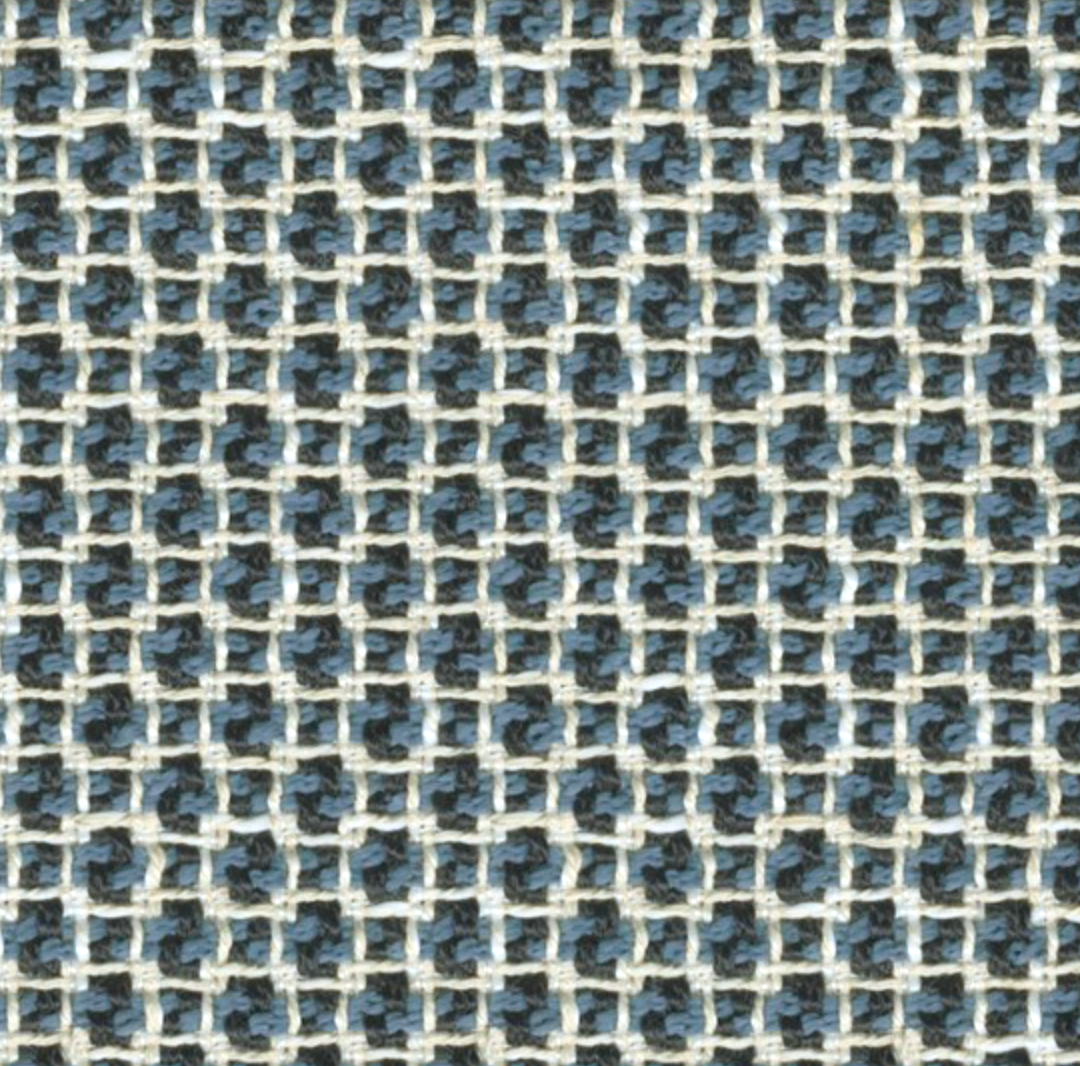 Gridded Woven Pillow Cover in Blue