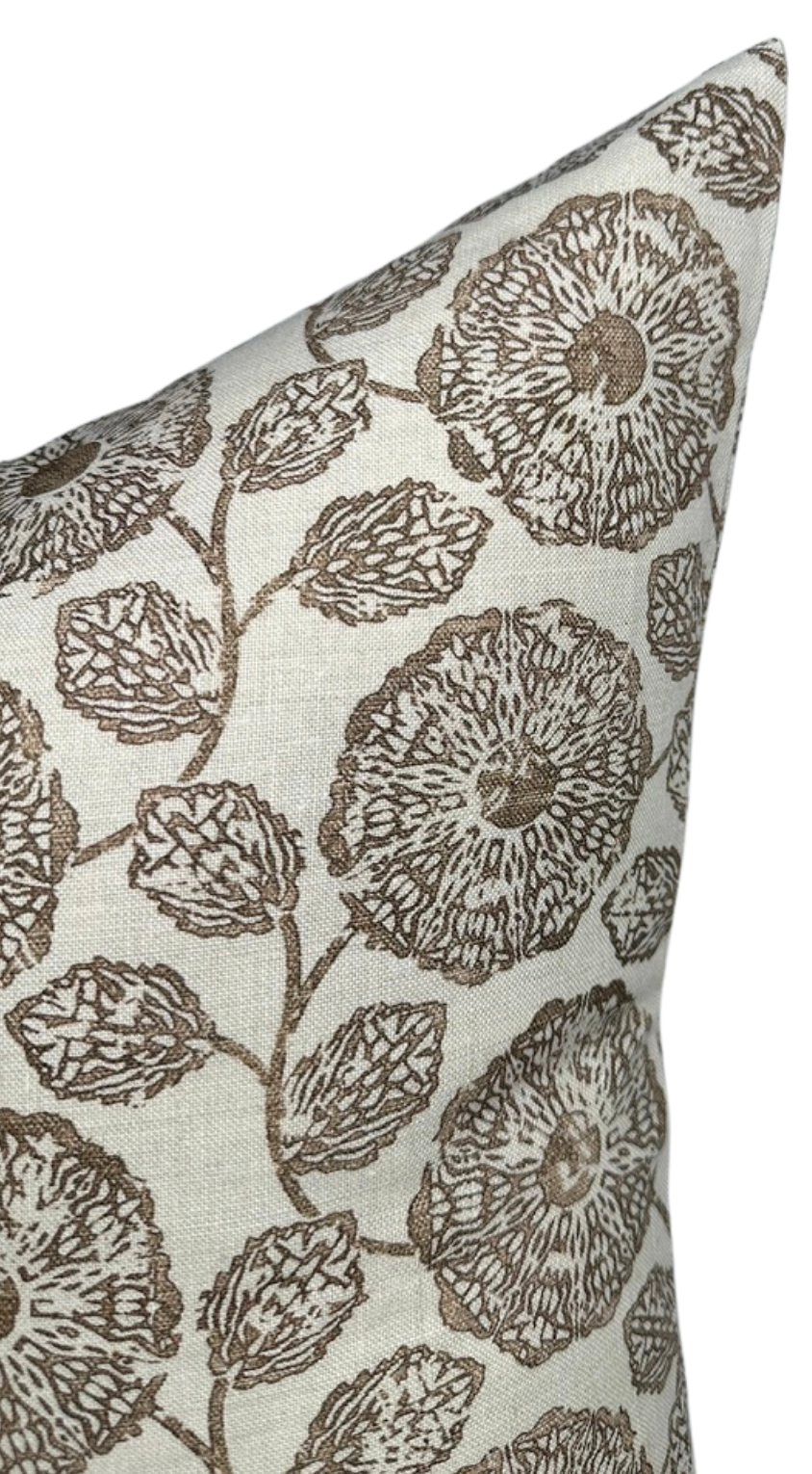 Freedia Pillow Cover in Sepia, Susan Connor Textiles