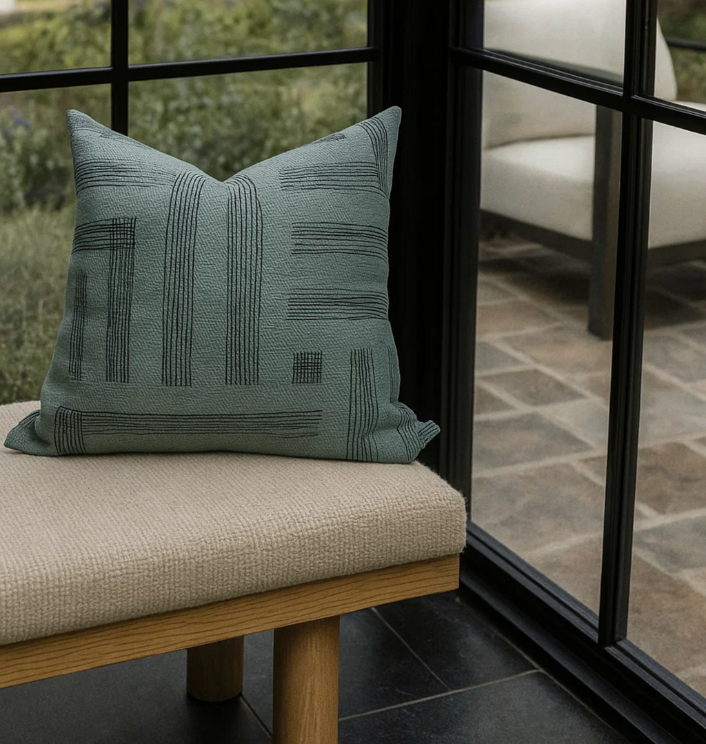Pastiche Pillow Cover in Spruce Jet, Kelly Wearstler Textiles