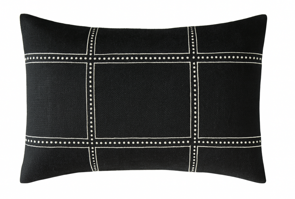 Postage Pillow Cover in Black, Designer Pillows