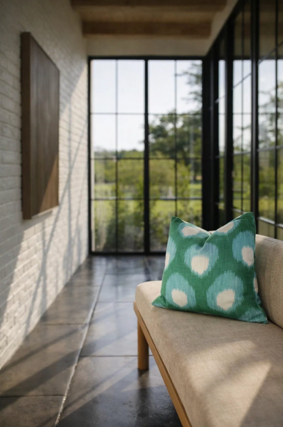 Bukhara Outdoor Pillow Cover in Green/Blue, Indoor Outdoor Pillows, Peter Dunham Textiles