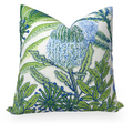 Protea Performance Pillow Cover in Blue + Green, Thibaut Pillows