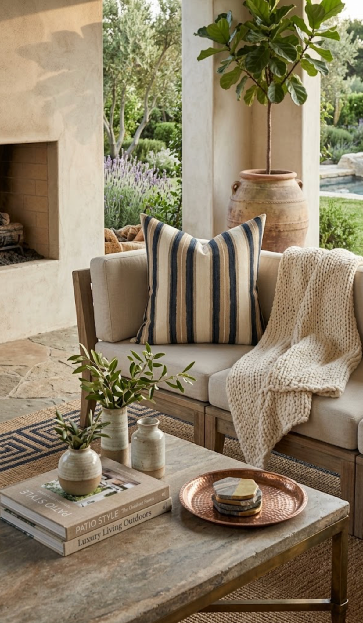 Shoreline Pillow Cover in Pebble, Indoor Outdoor, Kelly Wearstler Textiles