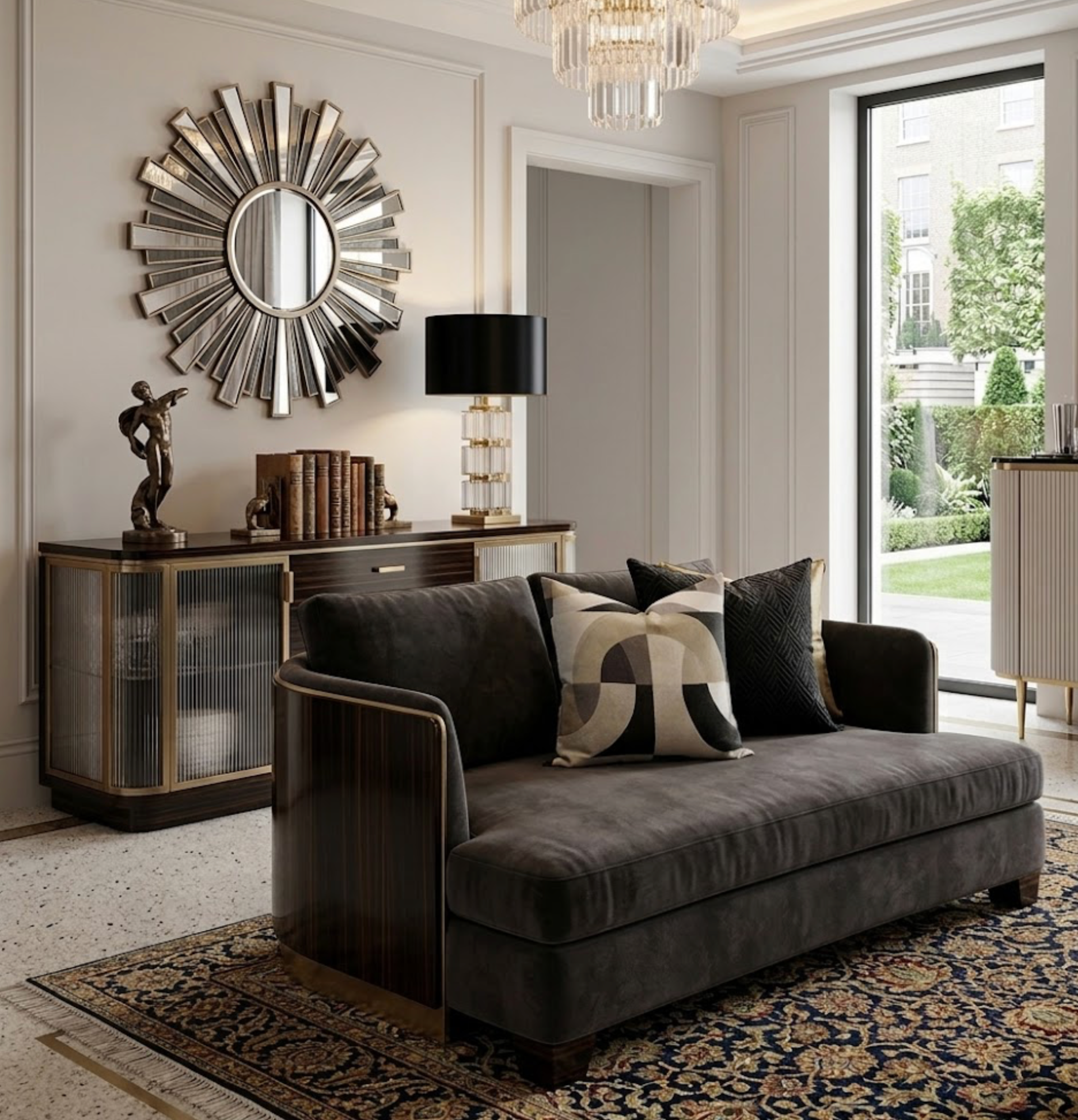 Colonnade Pillow Cover in Onyx, Kelly Wearstler Textiles