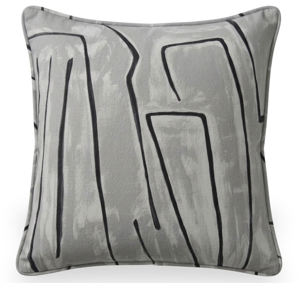 Graffito Pillow Cover in Graphite, Kelly Wearstler Textiles