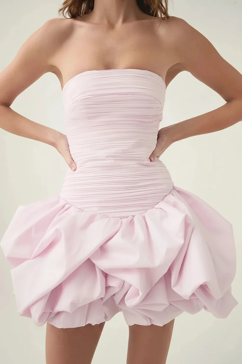Ruffled In Satin - Mini Dress