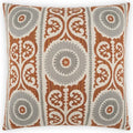 Selma Rust Grey Throw Pillow With Insert
