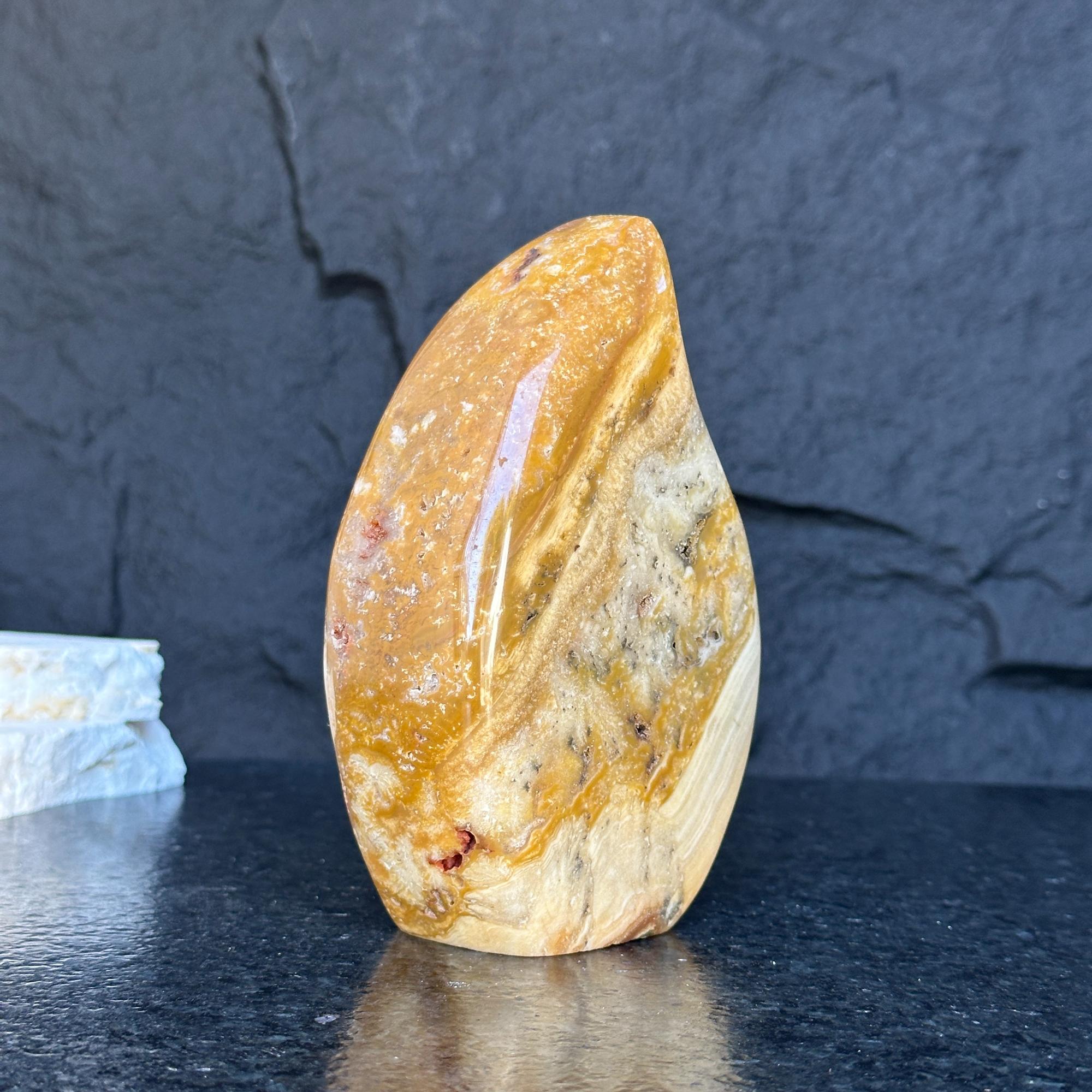 Semiprecious jasper stone, jasper flame