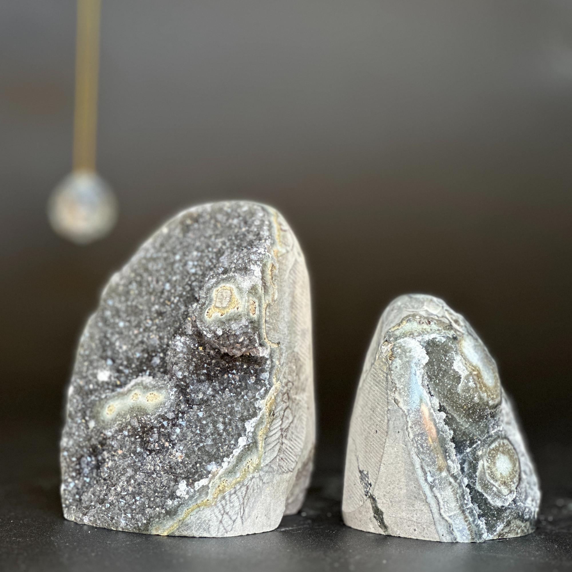 Set of 2 Sugar Amethyst Clusters