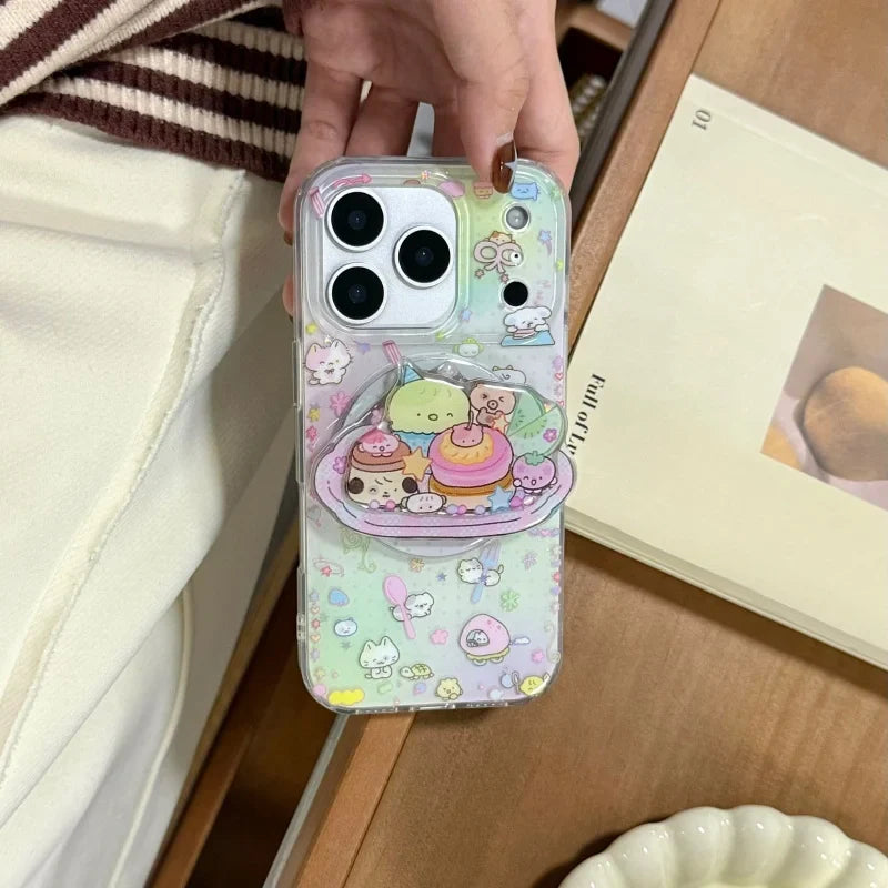Korea Cartoon Animal Wireless Charge Case For iPhone