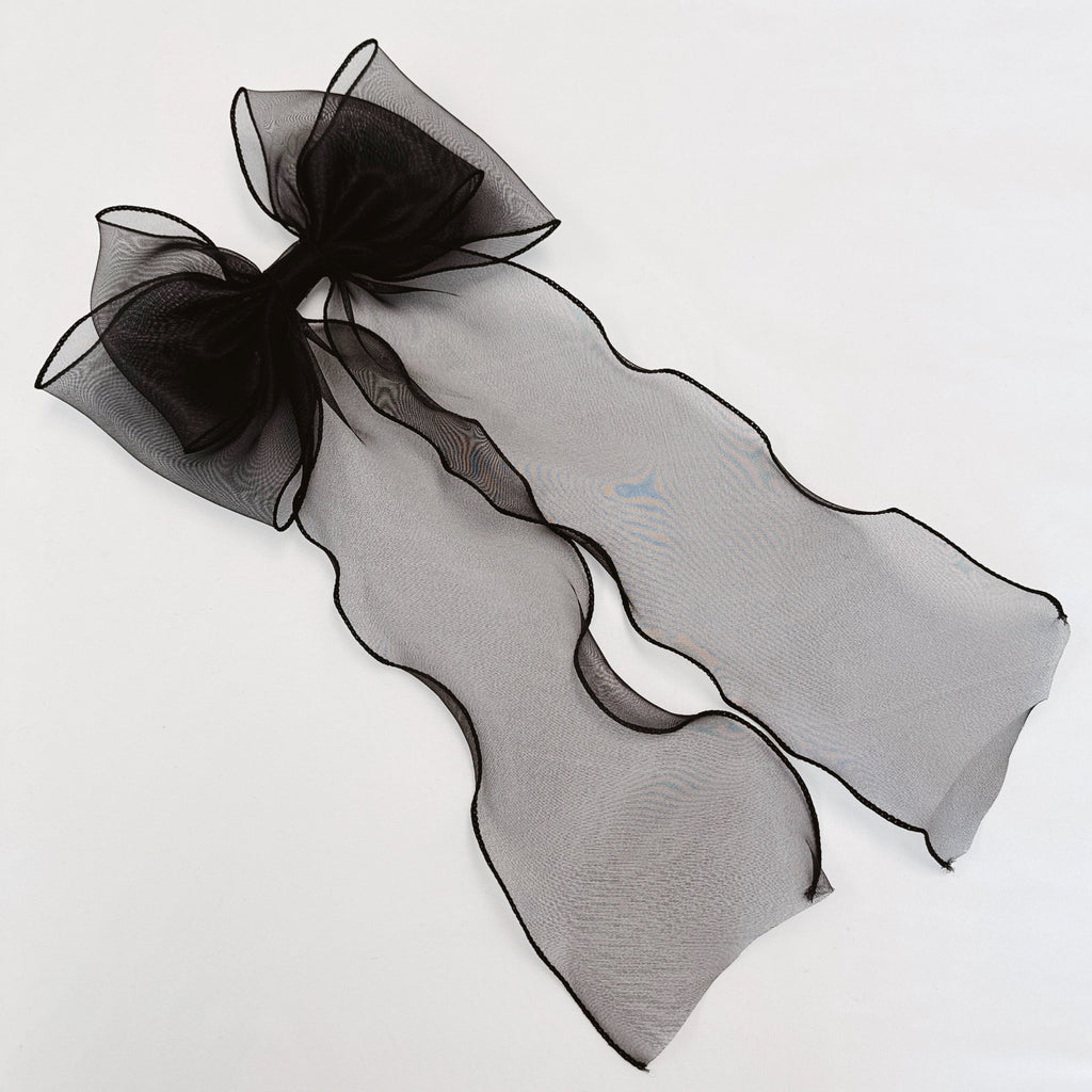 Sheer Silky Statement Hair Bow Clip