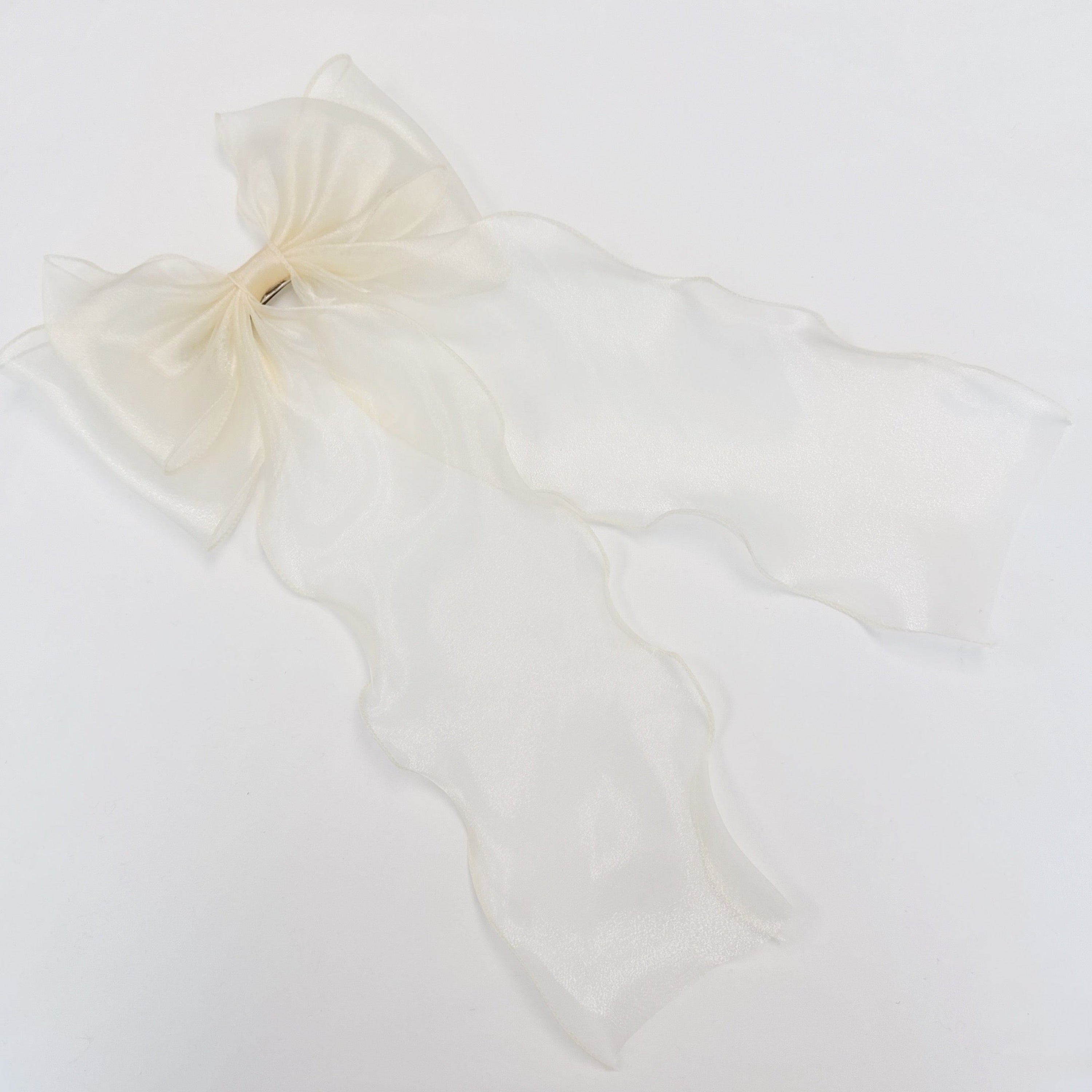 Sheer Silky Statement Hair Bow Clip