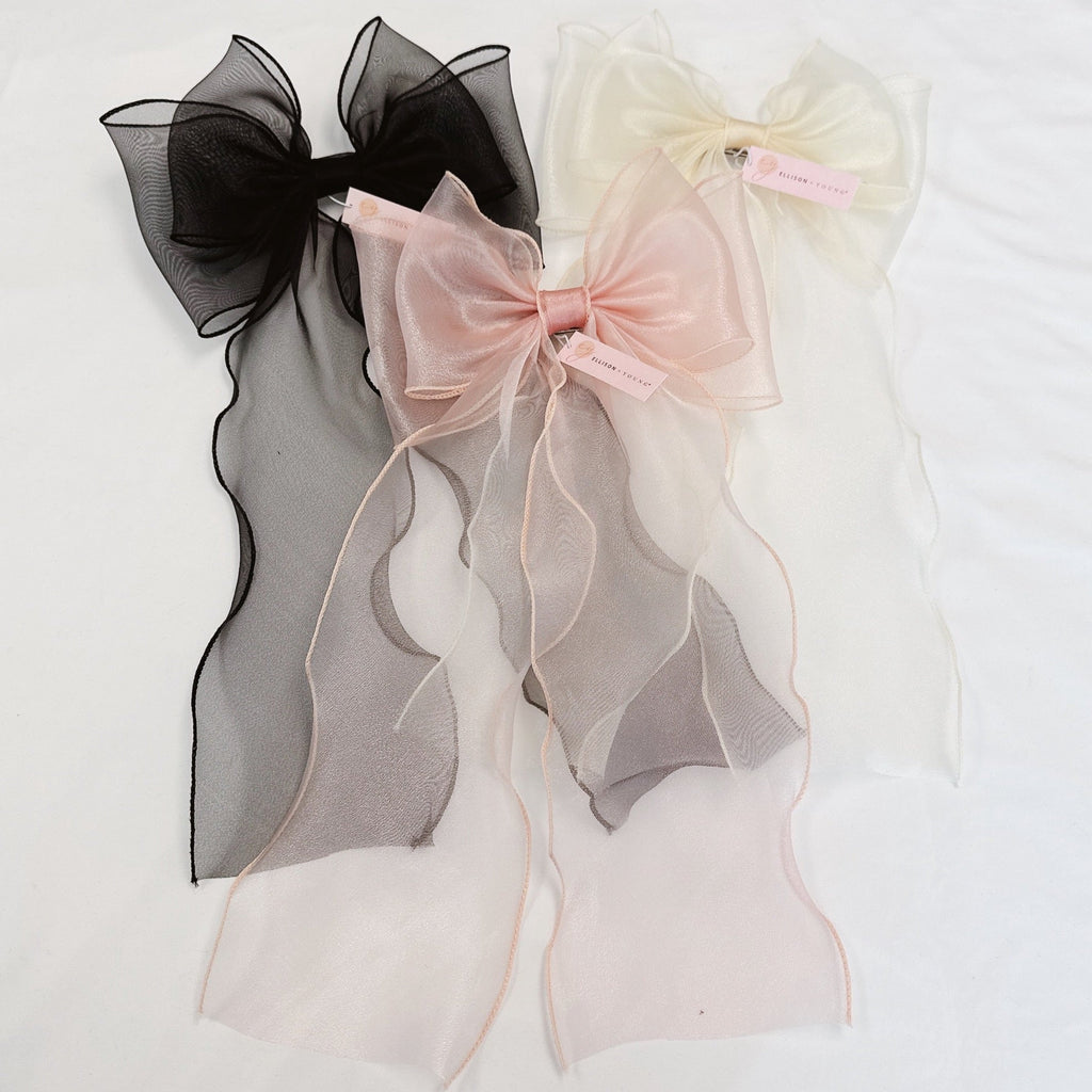 Sheer Silky Statement Hair Bow Clip