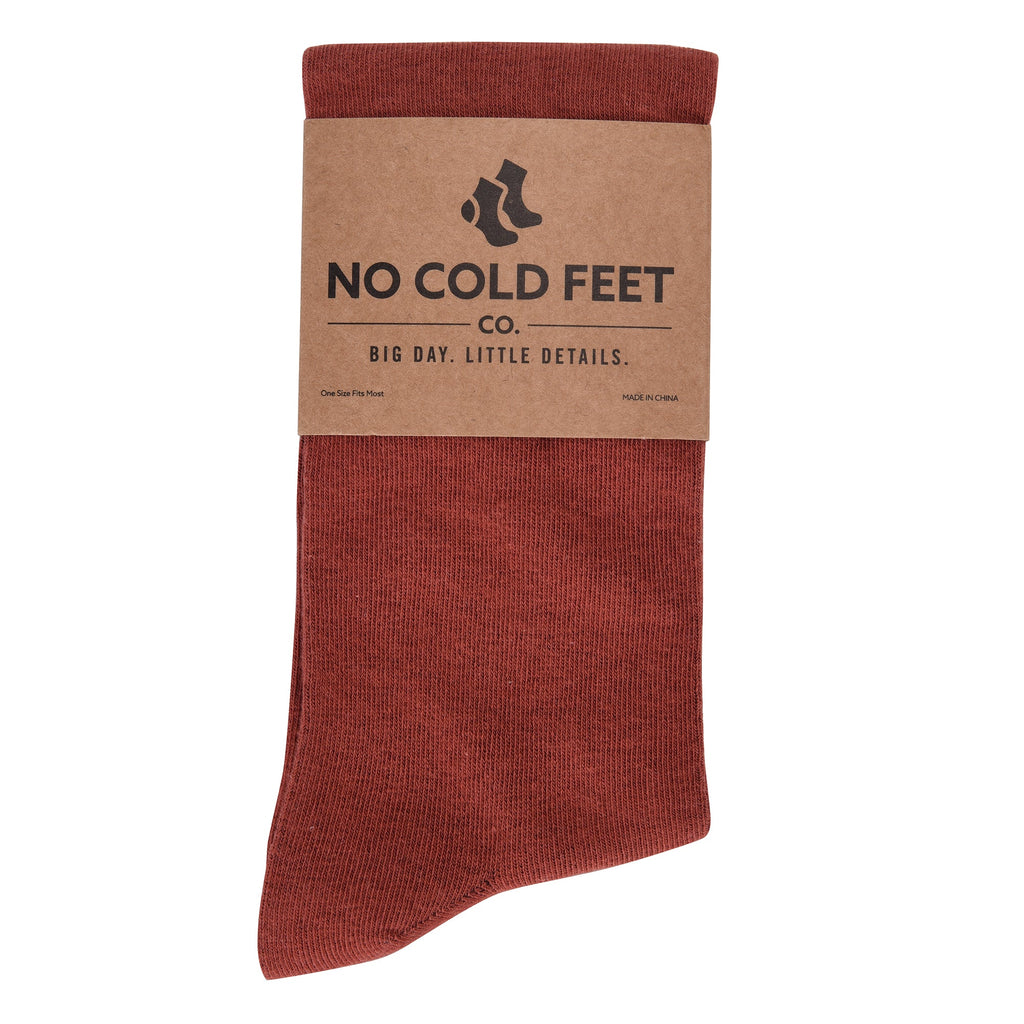 Solid Burnt Orange Socks